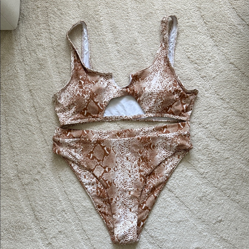 NWOT- Amazon Snake Skin Pattern Two Piece Bikini Swimsuit